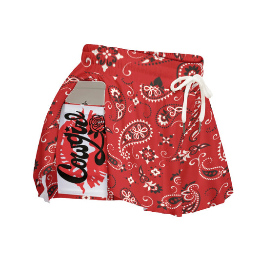 OBR RED BANDANA Women's Sport Skorts With Pocket