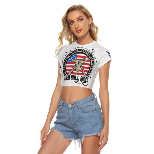 OBR USA LOGO Women's Raglan Cropped T-shirt