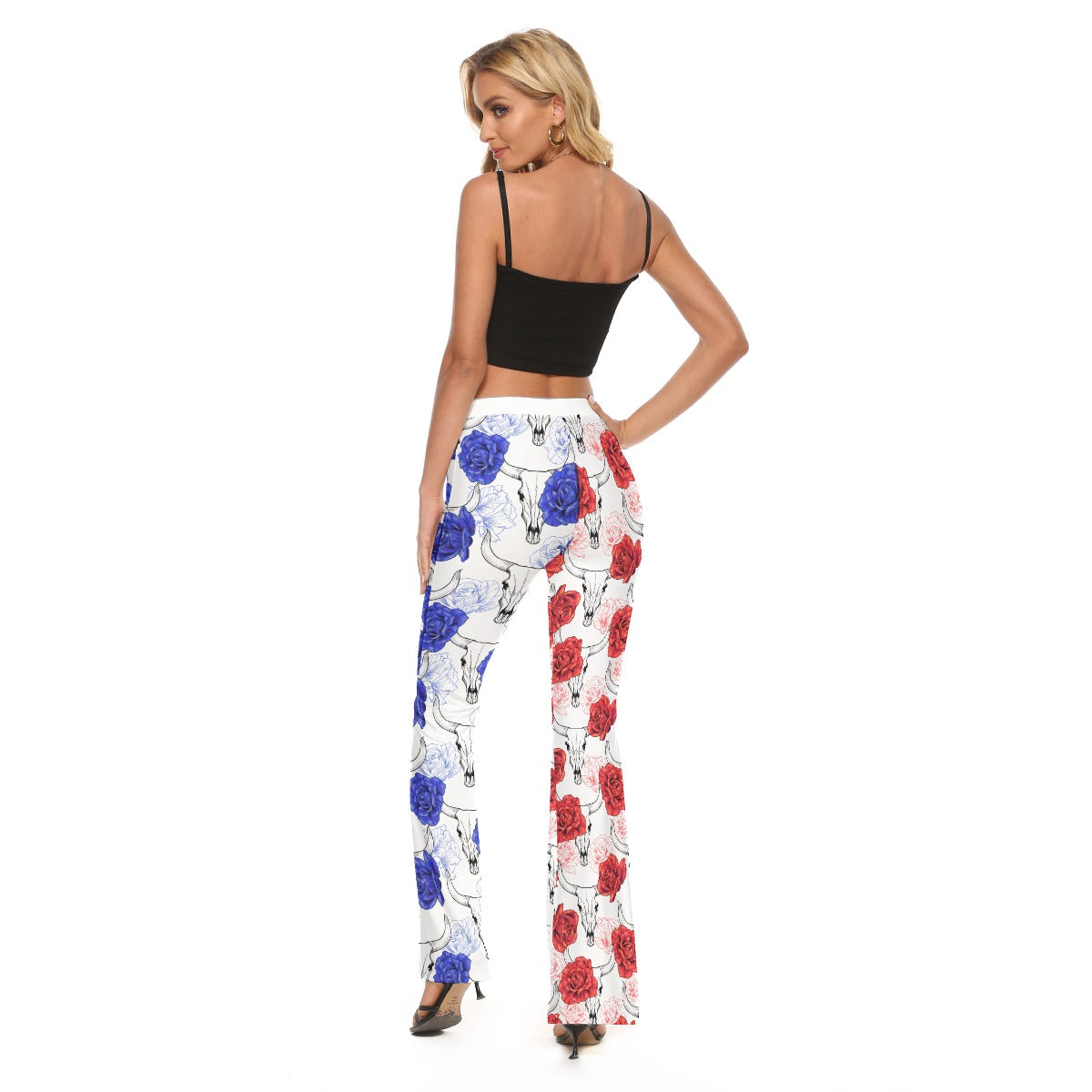 OBR Rose Red Blue  Women's Skinny Flare Pants