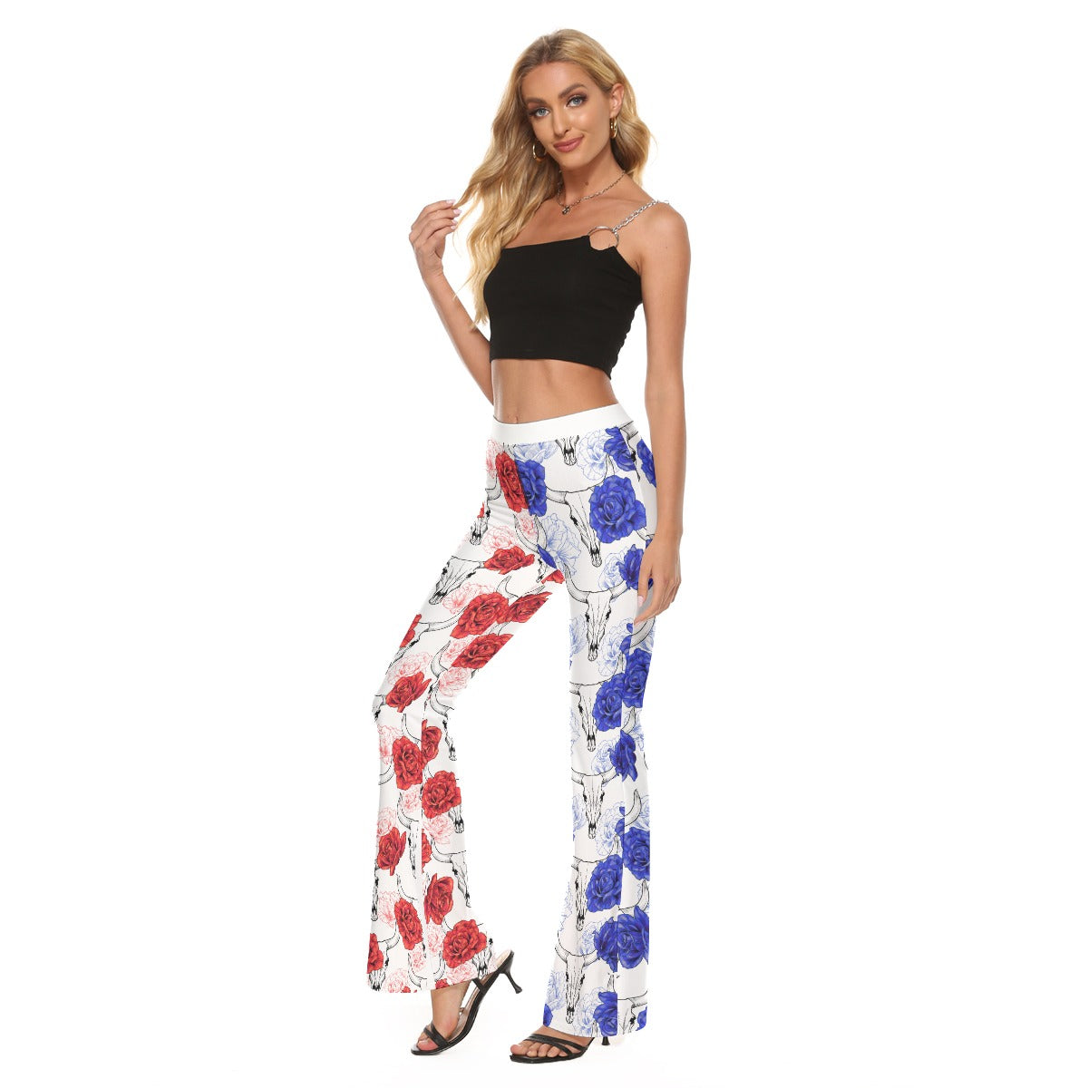 OBR Rose Red Blue  Women's Skinny Flare Pants